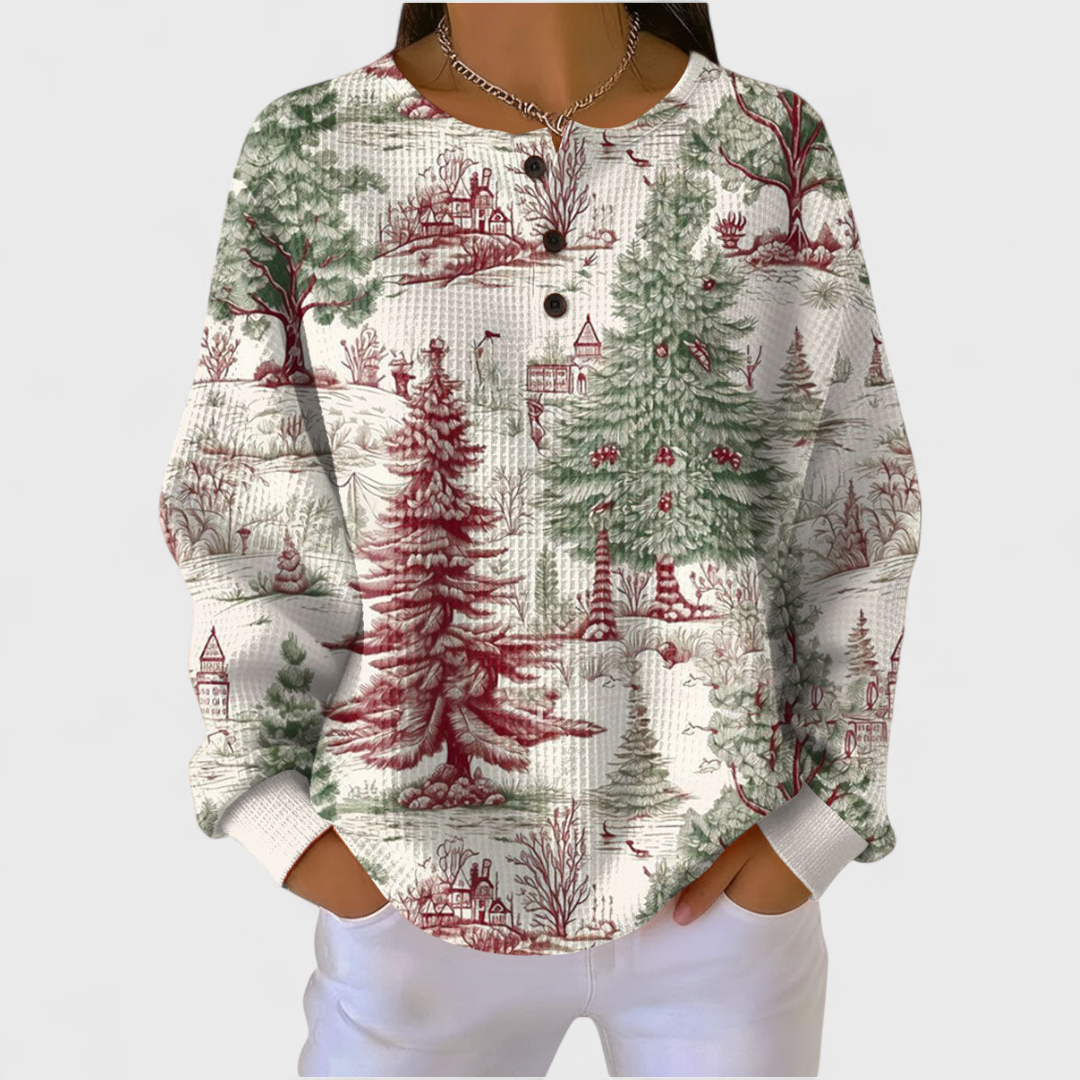 Fionnuala Christmas toile jumper for women by Ellie Dublin