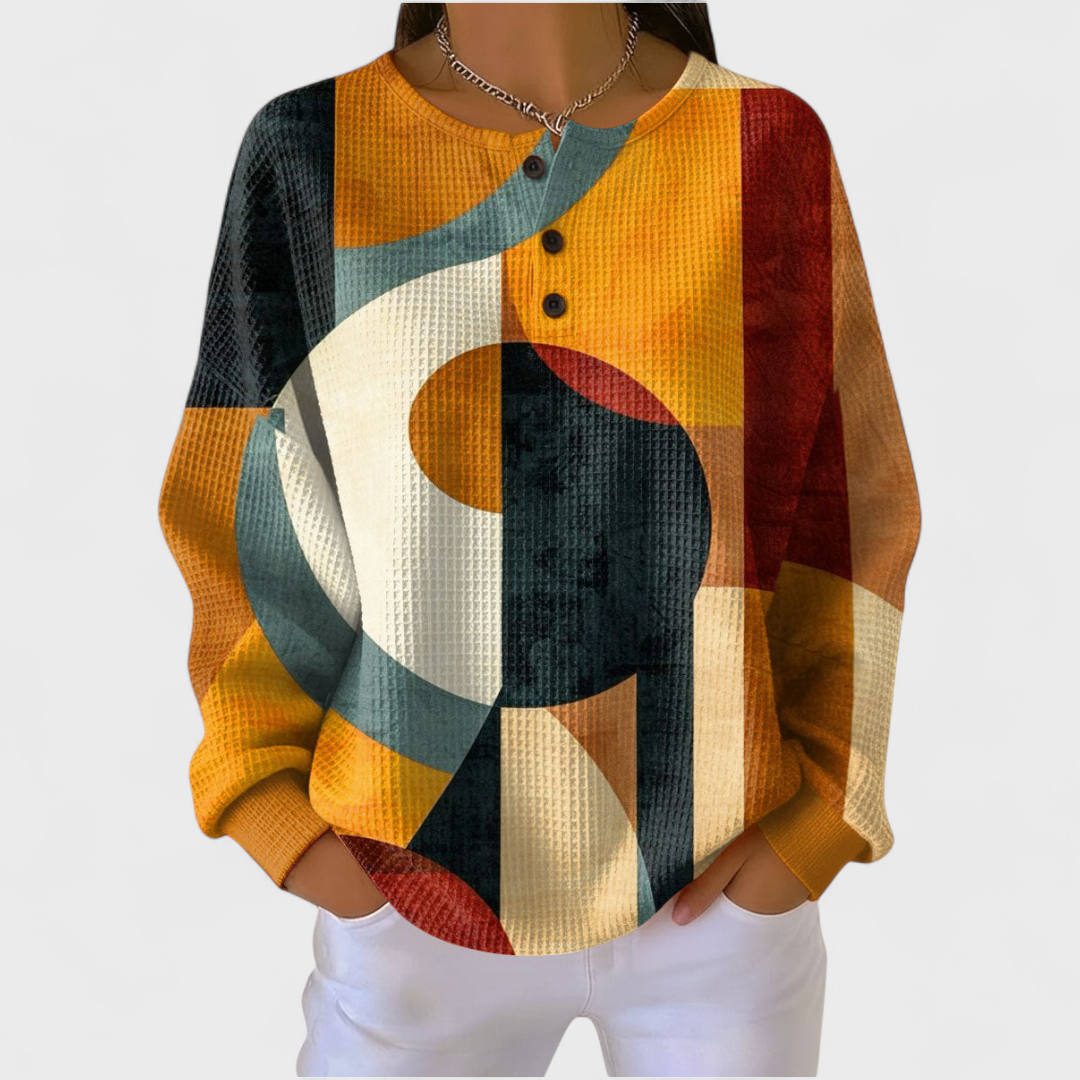 Roisin retro geometric jumper for women by Ellie Dublin
