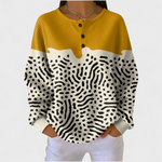 Aisling mustard abstract print jumper for women by Ellie Dublin