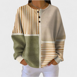Saoirse sage stripe colour block jumper for women by Ellie Dublin