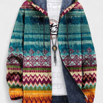 Deirdre geometric pattern hooded cardigan for women | Ellie Dublin