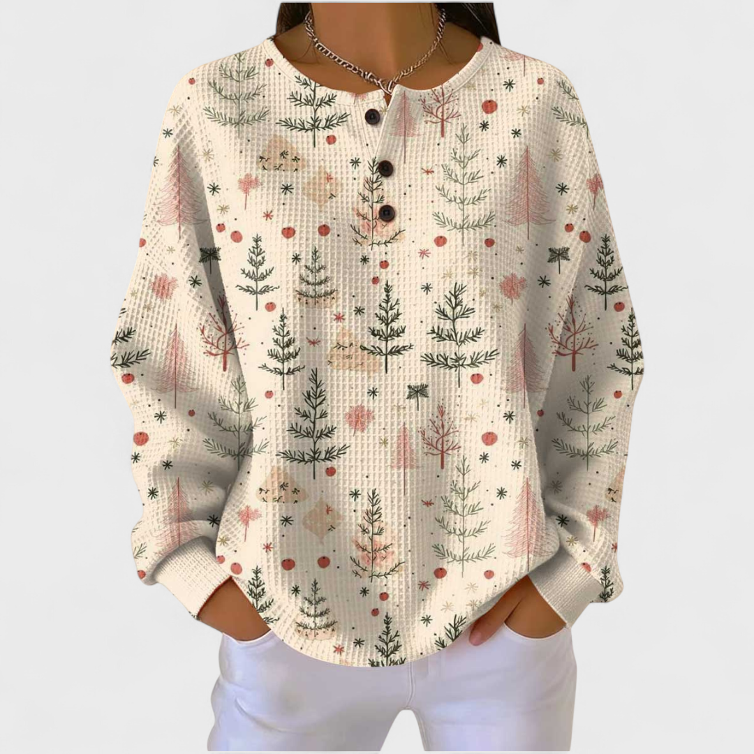 Sorcha winter tree print jumper for women by Ellie Dublin