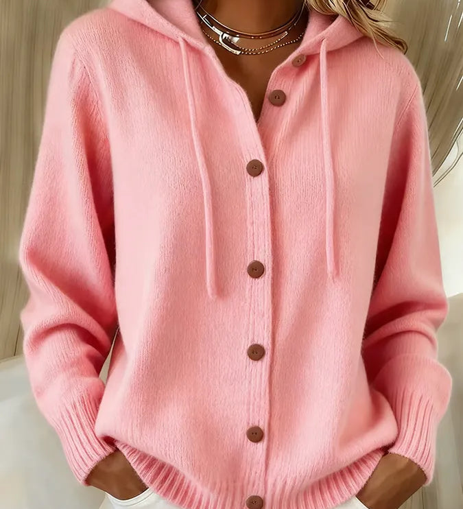 Brenda cosy button cardigan hoodie | Ellie Dublin
