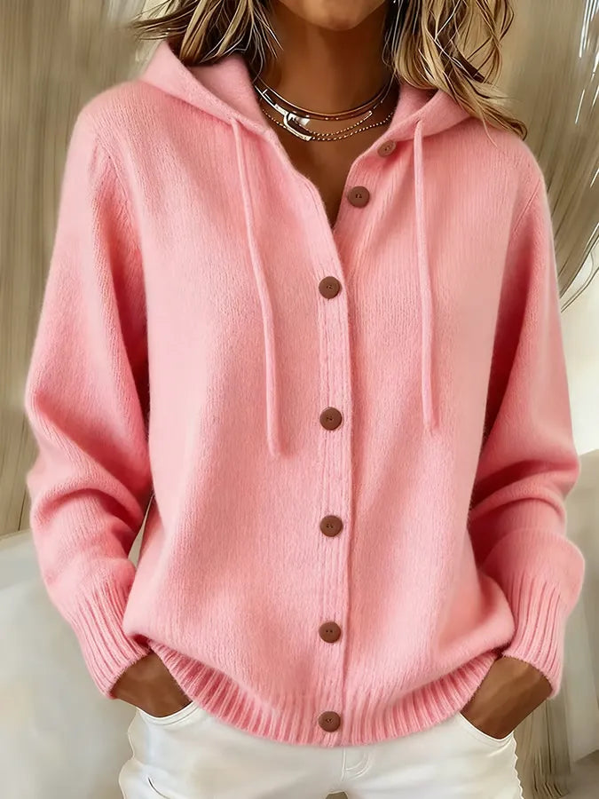 Brenda cosy button cardigan hoodie | Ellie Dublin