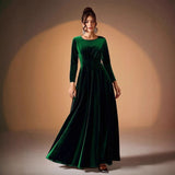 Béatrice | Velvet Maxi Dress with Long Sleeves