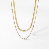 Claire – Elegant Double-Row Gold Necklace with a Contemporary Luster