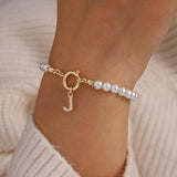 Gold Auden Initial Letter Bracelets