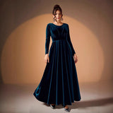 Béatrice | Velvet Maxi Dress with Long Sleeves