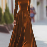 Éléonore | Maxi Velvet Dress with High Neck