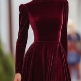 Éléonore | Maxi Velvet Dress with High Neck