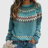 Regina | Vintage-Inspired Wave Pattern Knit Sweater
