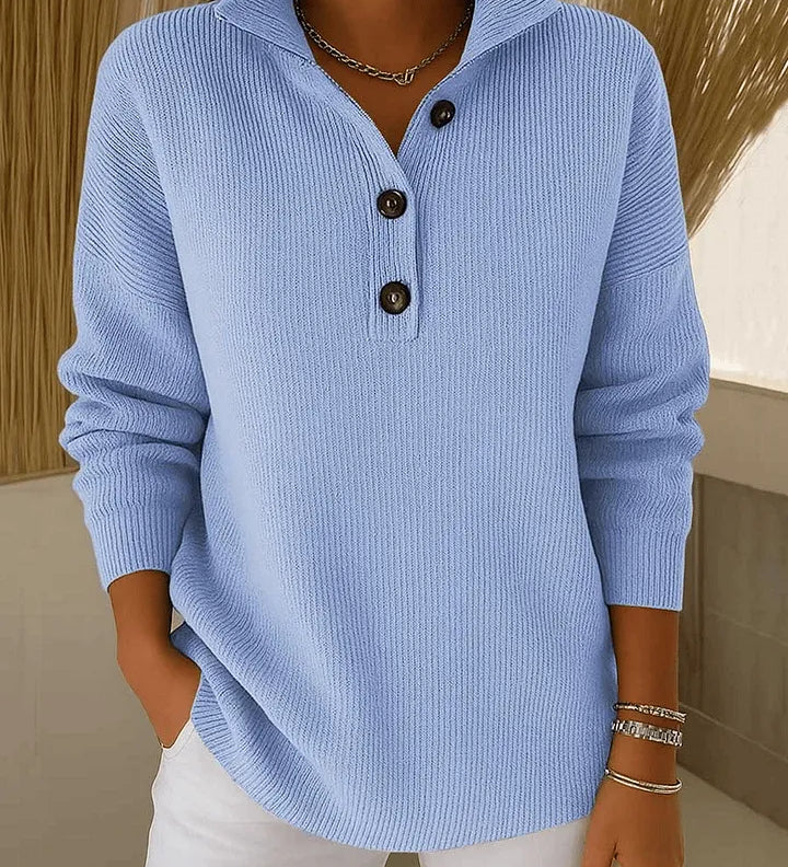Florence V-neck polo jumper for women | Ellie Dublin