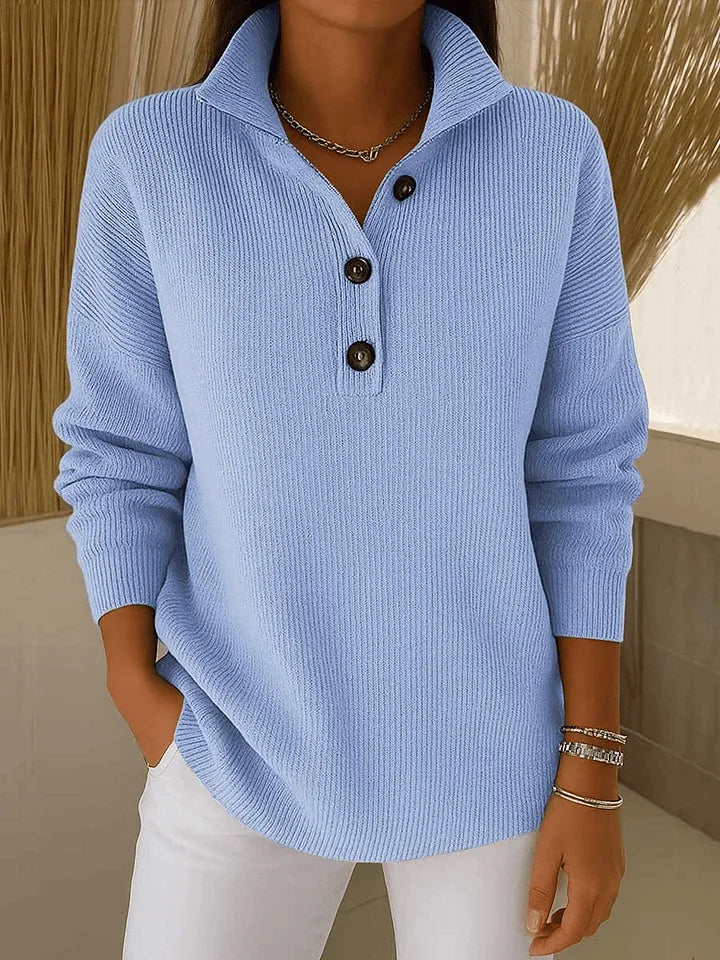 Florence V-neck polo jumper for women | Ellie Dublin