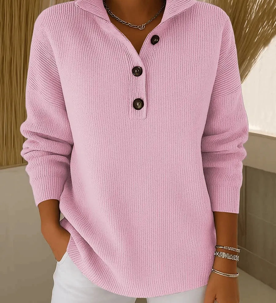 Florence V-neck polo jumper, second colourway | Ellie Dublin