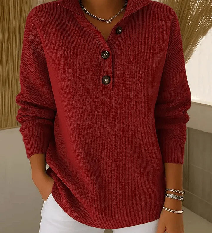 Florence V-neck polo jumper, third colourway | Ellie Dublin