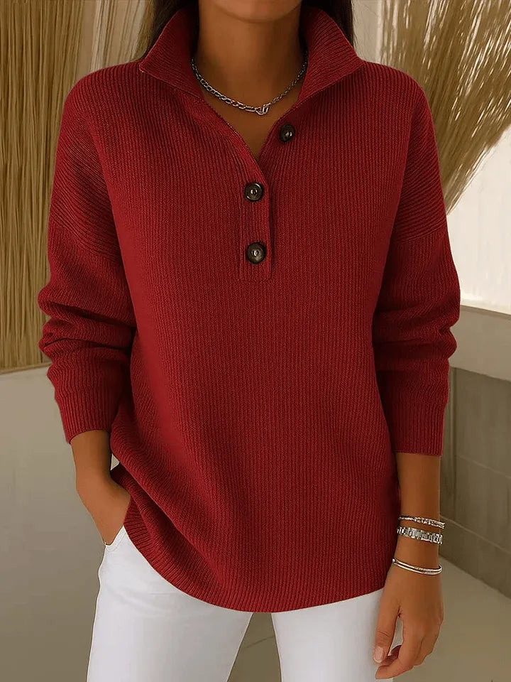 Florence V-neck polo jumper, third colourway | Ellie Dublin