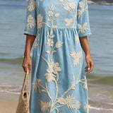 Héloïse - Casual Floral Print Women's Dress.