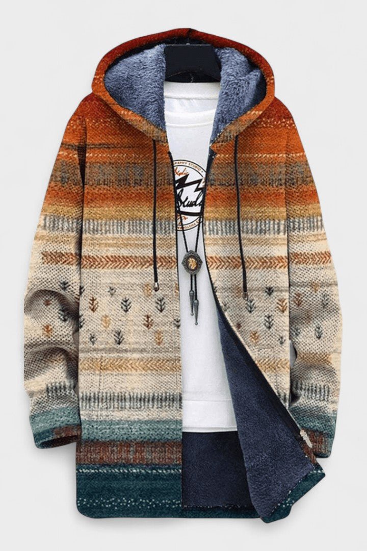 Tara modern geometric hooded cardigan | Ellie Dublin