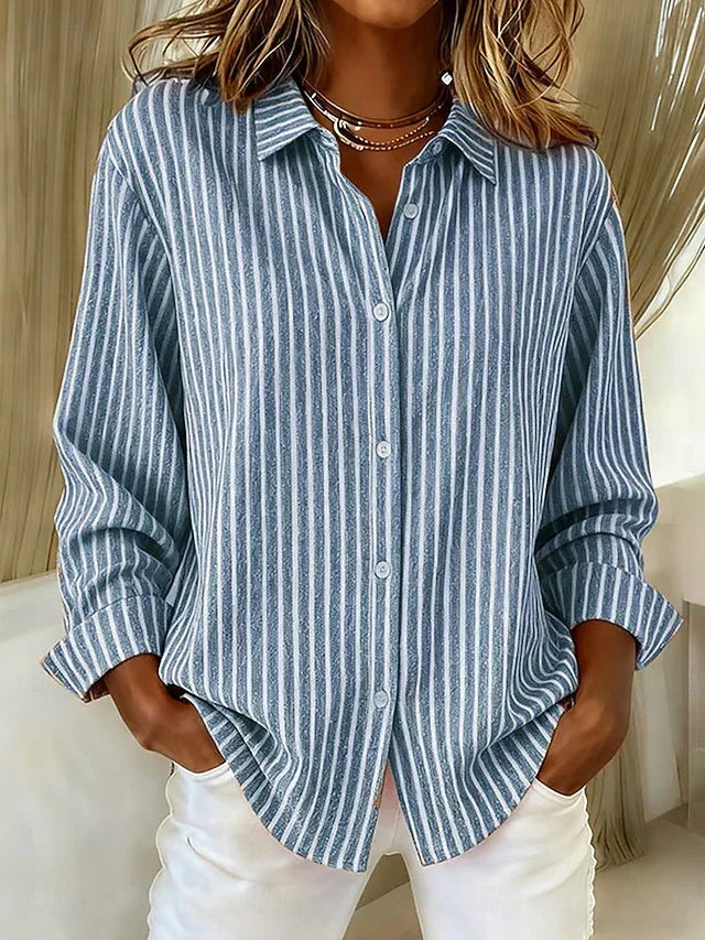 Jacqueline striped button-down shirt | Ellie Dublin