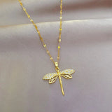 Dragonfly Crystal Necklace – Emblem of Change and Elegance