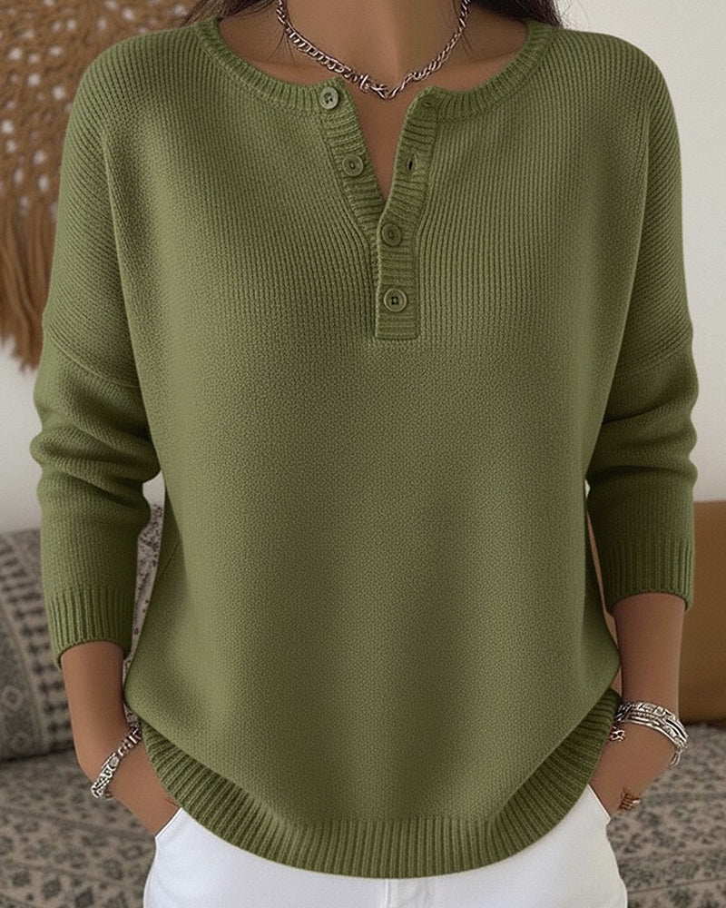 Helena henley button-up knit jumper | Ellie Dublin