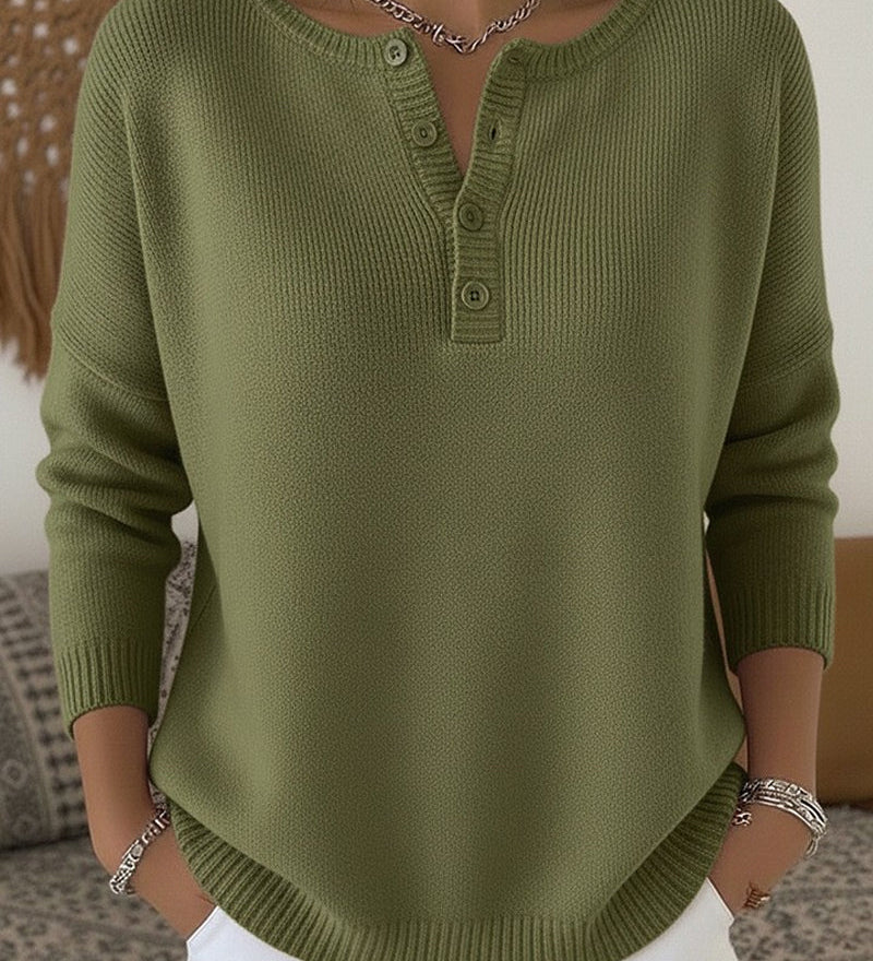Helena henley button-up knit jumper | Ellie Dublin