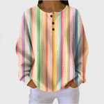Aine pastel rainbow stripe jumper for women by Ellie Dublin