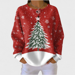 Muireann red Christmas tree jumper for women by Ellie Dublin