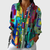 Léa | Chic Blouse Featuring a Geometric Design