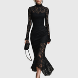 Jeanne | Elegant Lace Maxi Dress with Mermaid Hem