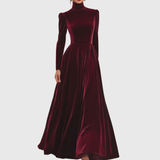 Éléonore | Maxi Velvet Dress with High Neck
