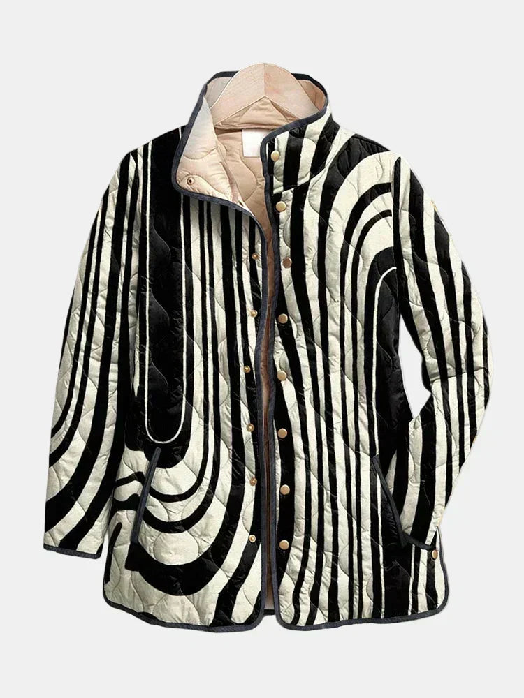 Concepta zebra graphic quilted jacket for women | Ellie Dublin