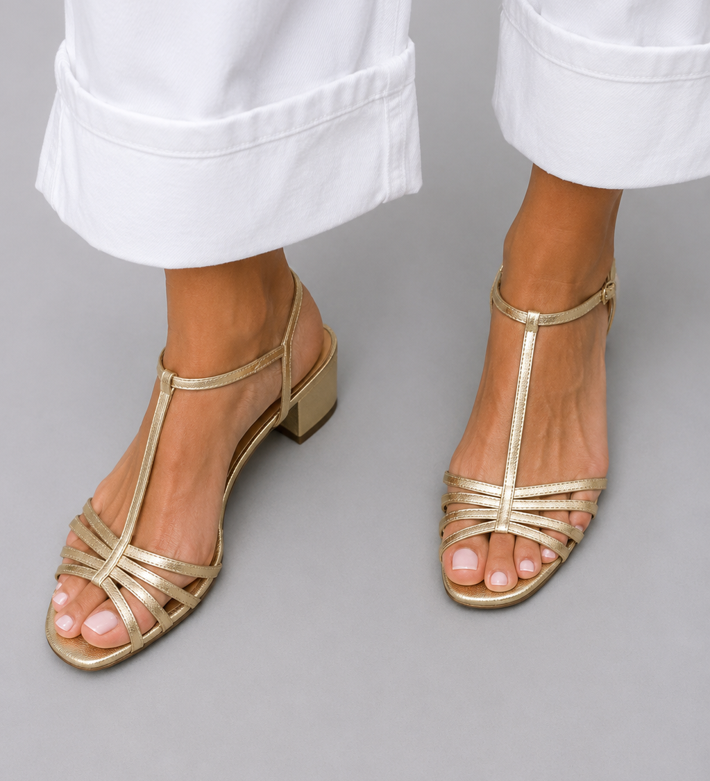 Allegra | Golden Sandals Everyday Elegance