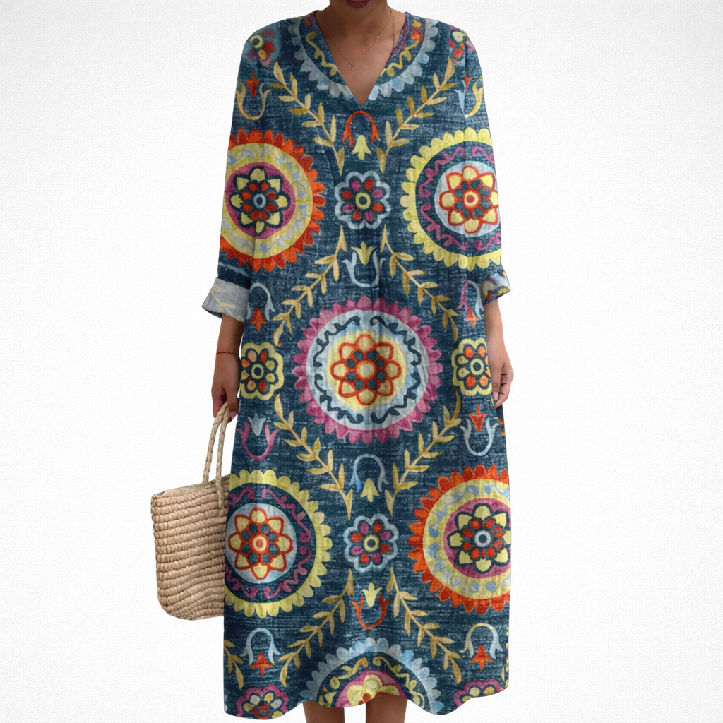 Amélie - Flattering Printed Summer Dress