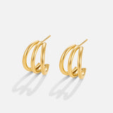 Hélène – Textured Gold Mini Hoop Earrings