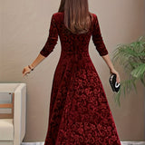 Julie | Elegant Patterned Maxi Dress