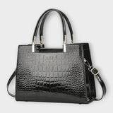 Emilie | Glossy Crocodile Leather Tote