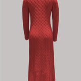Sarah | Comfortable Cable Knit Maxi Dress