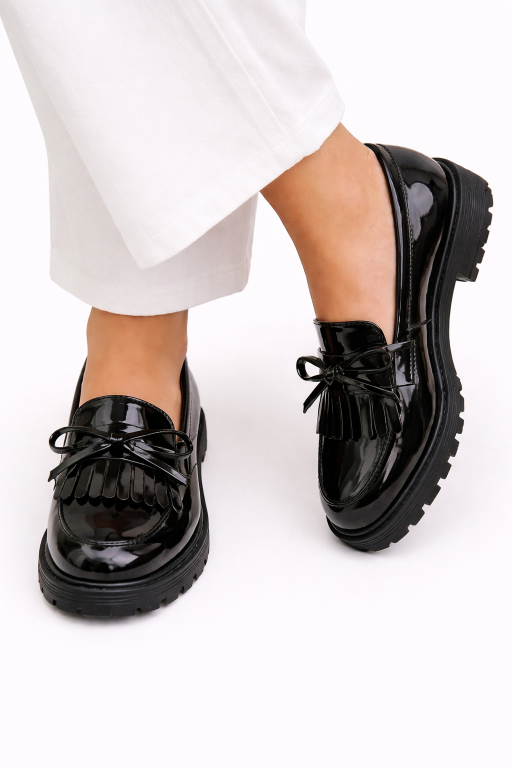 Cailie - Bow-Embellished Fringe Shoes