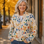 Brona botanical leaf zip cardigan for women | Ellie Dublin