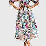 Merlin | Flattering Floral Midi Dress