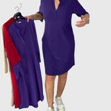 Caroline | Solid V-Neck Dress