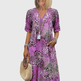 Yvonna | Elegant Floral Midi Dress