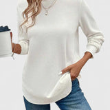 Céline | Chic Long Sleeve Top with Elegant Round Neck
