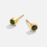 Juliette – Gold Earrings Featuring a Green Gemstone