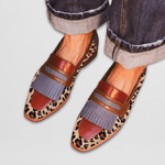 Gobnait metallic fringed loafers for women | Ellie Dublin