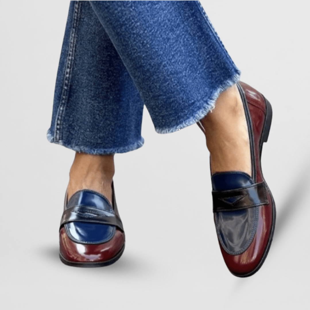 Etain two-tone patent loafers for women | Ellie Dublin