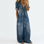 Garance | Denim Jumpsuit with V-Neck