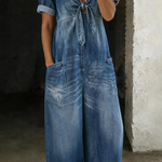 Garance | Denim Jumpsuit with V-Neck – view 2