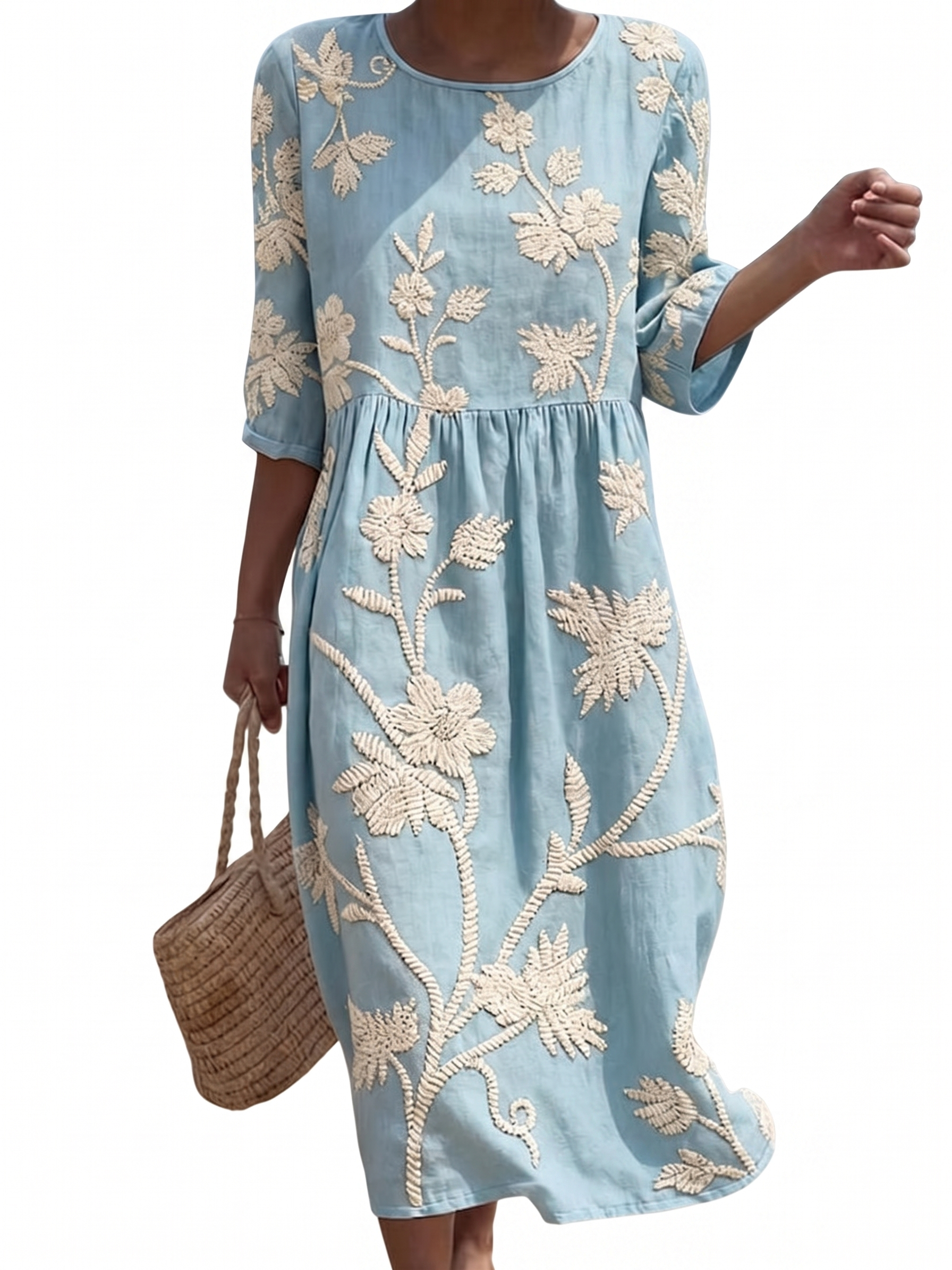 Héloïse - Casual Floral Print Women's Dress.